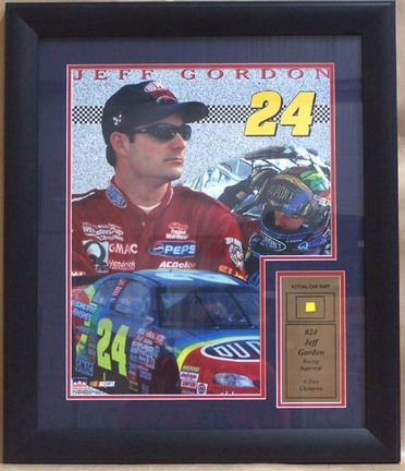 Jeff Gordon 11" x 14" Photograph with Piece of Used Race Car in a Deluxe Frame