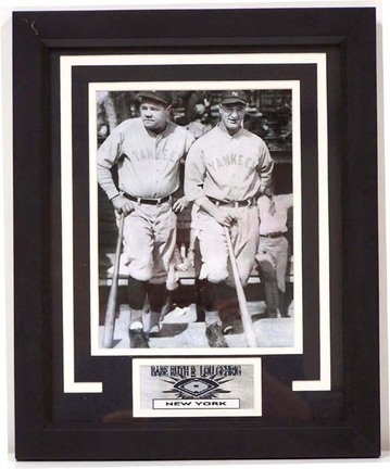 Babe Ruth and Lou Gehrig Photograph in a 13" x 16" Deluxe Frame