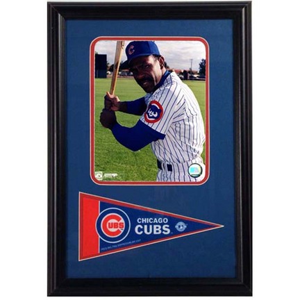 Andre Dawson Photograph with Team Pennant in a 12" x 18" Deluxe Frame