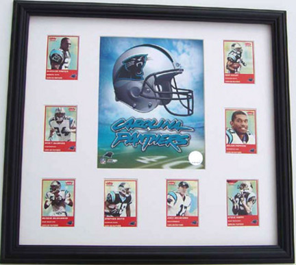 Carolina Panthers Team Photograph with 3 Trading Cards in a 12" x 18" Deluxe Frame