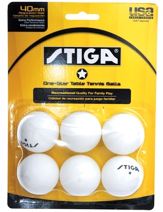 Stiga One-Star White 6-Pack Table Tennis Balls - 6 Sets