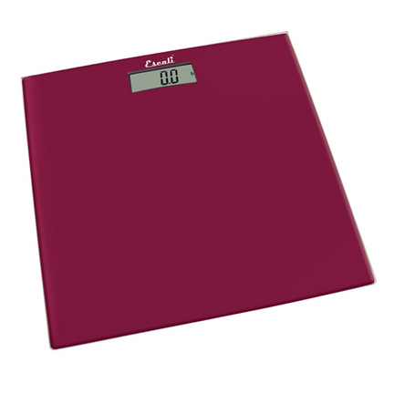 Rio Red Glass Square Platform Digital Bathroom Scale (440 lb. / 200 Kg Capacity)