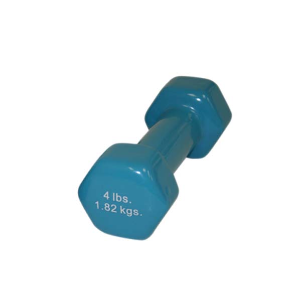 4 lb. Cast Iron Vinyl Coated Dumbbell (Silver)