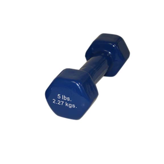 5 lb. Cast Iron Vinyl Coated Dumbbell (Blue)