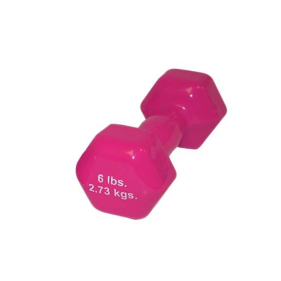 6 lb. Cast Iron Vinyl Coated Dumbbell (Pink)  