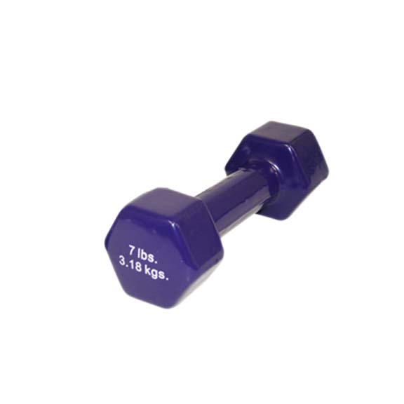 7 lb. Cast Iron Vinyl Coated Dumbbell (Purple)