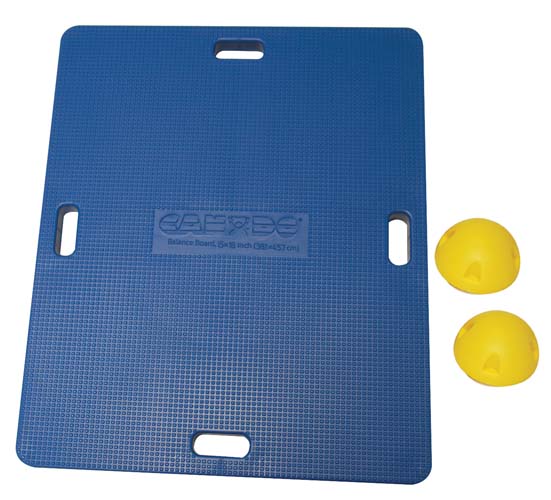 Cando 15" x 18" MVP Rocker Balance Board with 2 Yellow Hemispheres - X-Easy