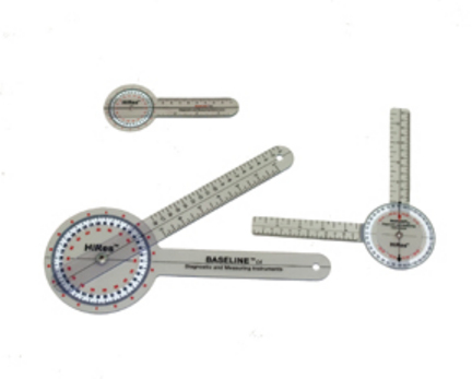 Baseline HiRes 360 Degree 12" Clear Plastic Goniometer