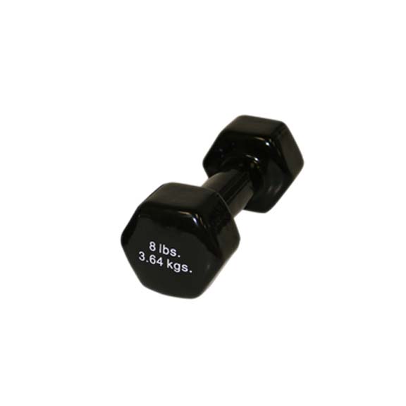 8 lb. Cast Iron Vinyl Coated Dumbbell (Black)