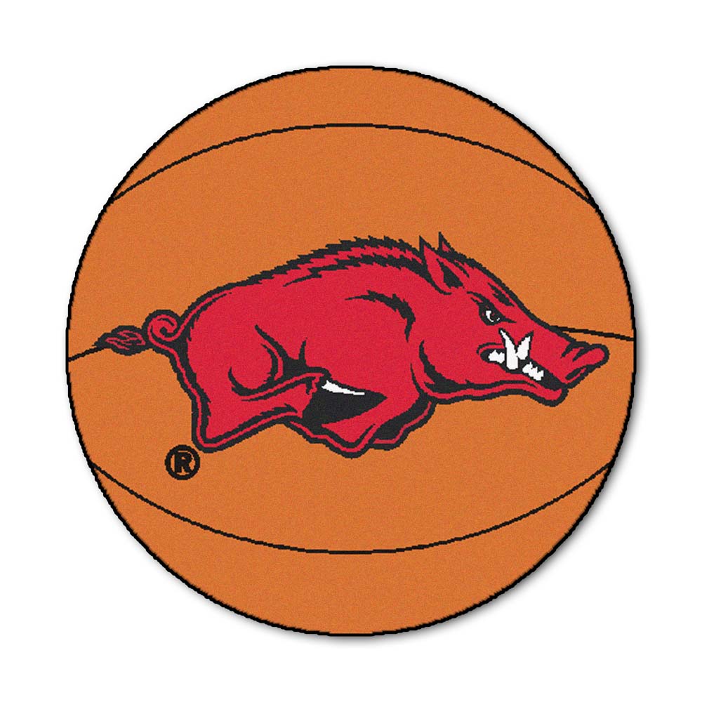 27" Round Arkansas Razorbacks Basketball Mat