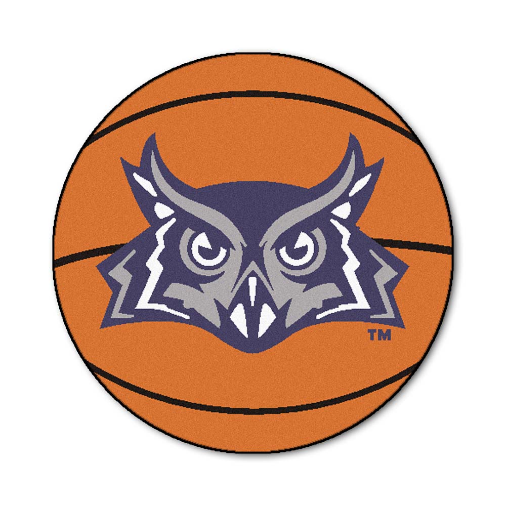 27" Round Rice Owls Basketball Mat