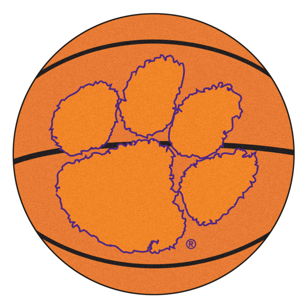 27" Round Clemson Tigers Basketball Mat