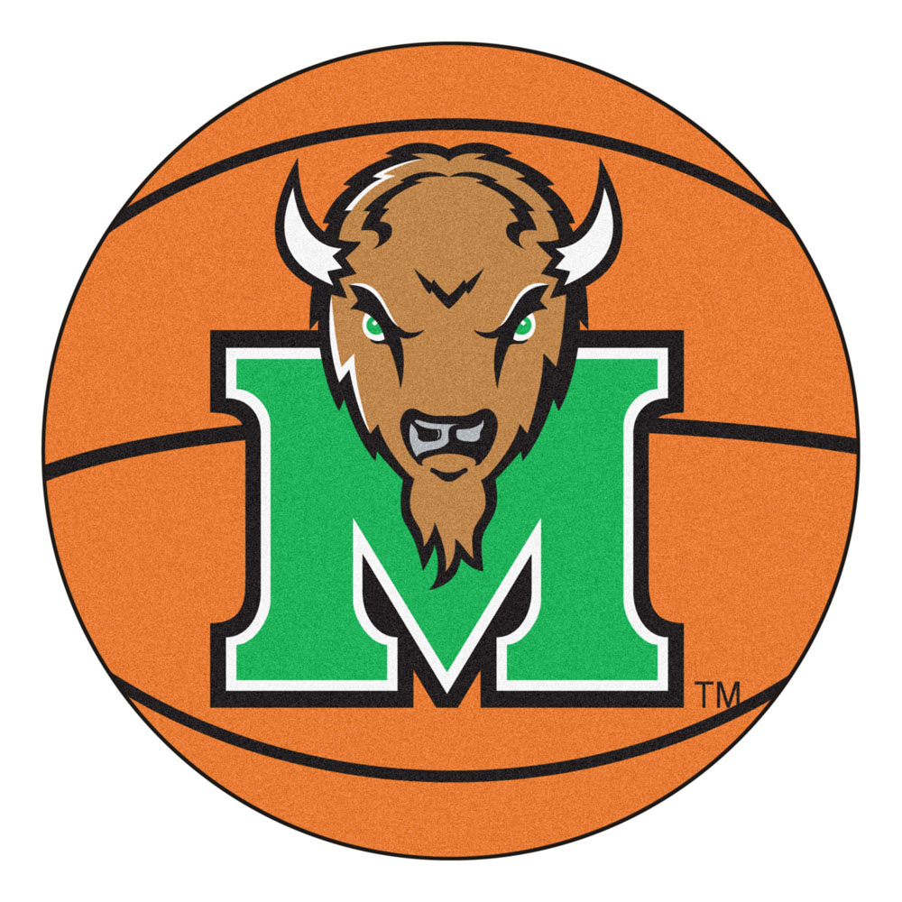 27" Round Marshall Thundering Herd Basketball Mat