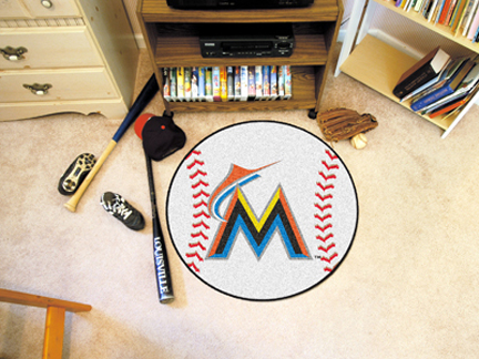 27" Round Miami Marlins Baseball Mat