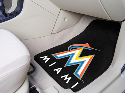 Miami Marlins 27" x 18" Auto Floor Mat (Set of 2 Car Mats)