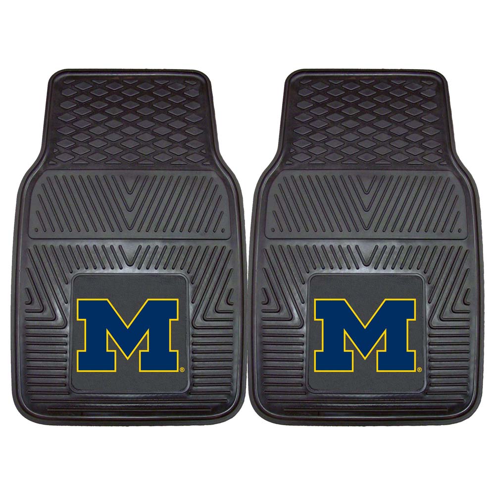 Michigan Wolverines 18" x 27" Heavy Duty 2-Piece Vinyl Car Mat Set