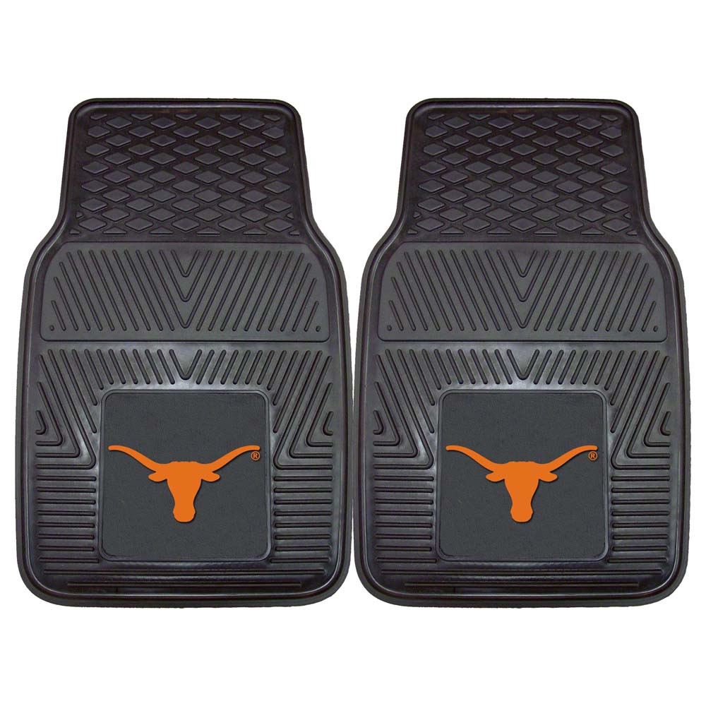 Texas Longhorns 18" x 27" Heavy Duty 2-Piece Vinyl Car Mat Set