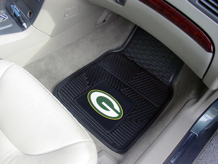 Green Bay Packers 18" x 27" Heavy Duty 2-Piece Vinyl Car Mat Set