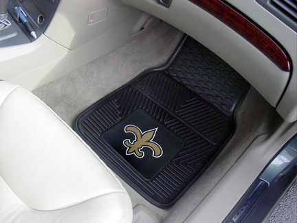 New Orleans Saints 18" x 27" Heavy Duty 2-Piece Vinyl Car Mat Set