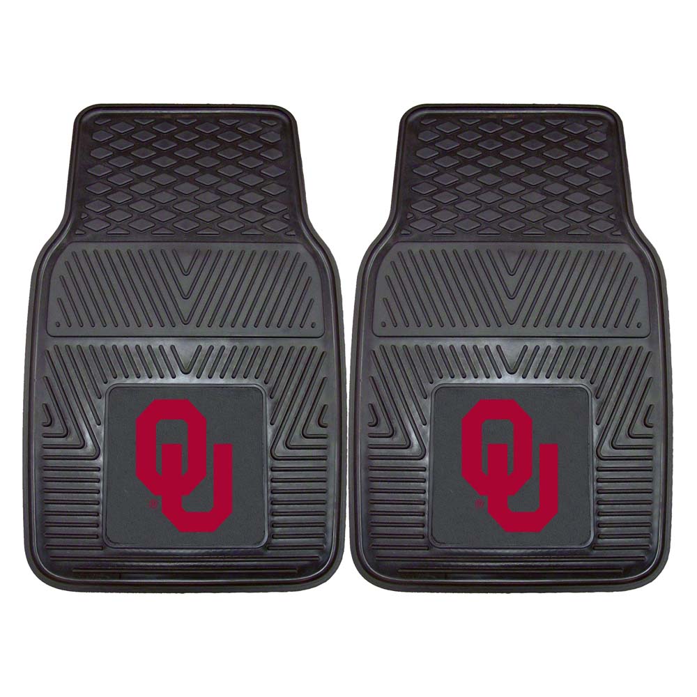 Oklahoma Sooners 18" x 27" Heavy Duty 2-Piece Vinyl Car Mat Set