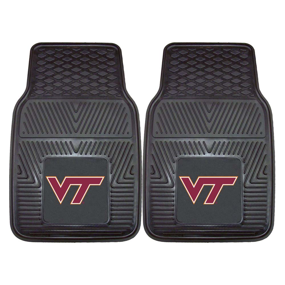 Virginia Tech Hokies 18" x 27" Heavy Duty 2-Piece Vinyl Car Mat Set