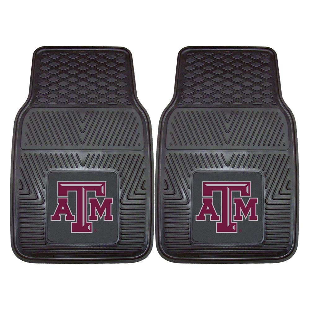 Texas A & M Aggies 18" x 27" Heavy Duty 2-Piece Vinyl Car Mat Set