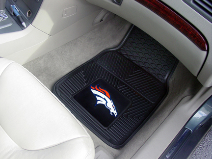 Denver Broncos 18" x 27" Heavy Duty 2-Piece Vinyl Car Mat Set