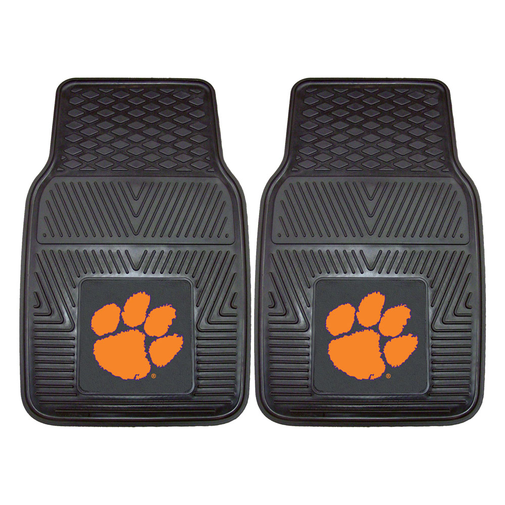 Clemson Tigers 18" x 27" Heavy Duty 2-Piece Vinyl Car Mat Set