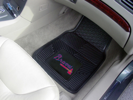 Atlanta Braves 18" x 27" Heavy Duty 2-Piece Vinyl Car Mat Set