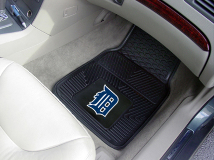 Detroit Tigers 18" x 27" Heavy Duty 2-Piece Vinyl Car Mat Set