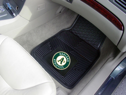 Oakland Athletics 18" x 27" Heavy Duty 2-Piece Vinyl Car Mat Set