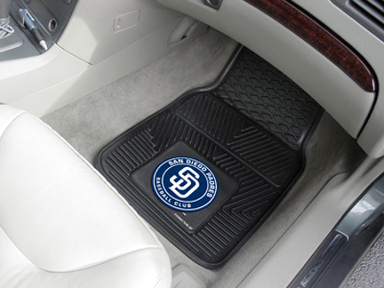 San Diego Padres 18" x 27" Heavy Duty 2-Piece Vinyl Car Mat Set