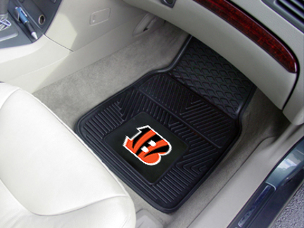 Cincinnati Bengals 18" x 27" Heavy Duty 2-Piece Vinyl Car Mat Set