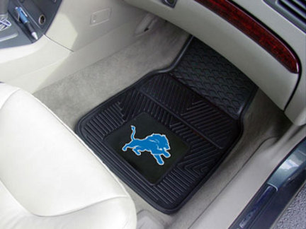 Detroit Lions 18" x 27" Heavy Duty 2-Piece Vinyl Car Mat Set