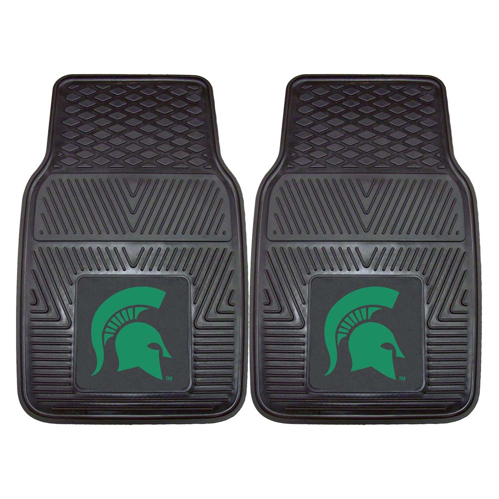 Michigan State Spartans 18" x 27" Heavy Duty 2-Piece Vinyl Car Mat Set