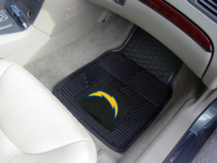 San Diego Chargers 18" x 27" Heavy Duty 2-Piece Vinyl Car Mat Set