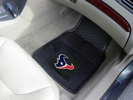 Houston Texans 18" x 27" Heavy Duty 2-Piece Vinyl Car Mat Set