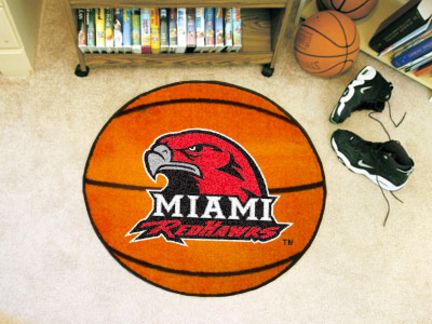 27" Round Miami (Ohio) RedHawks Basketball Mat
