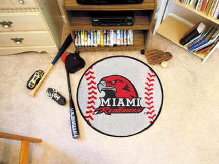 27" Round Miami (Ohio) RedHawks Baseball Mat