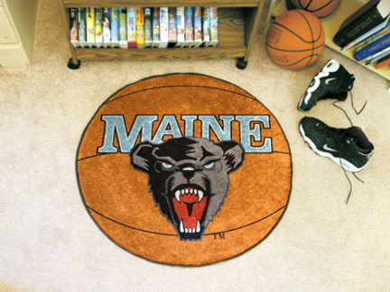 27" Round Maine Black Bears Basketball Mat
