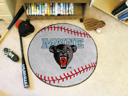 27" Round Maine Black Bears Baseball Mat