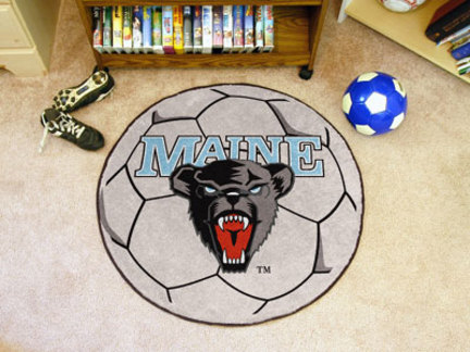 27" Round Maine Black Bears Soccer Mat
