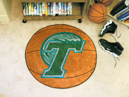 27" Round Tulane Green Wave Basketball Mat
