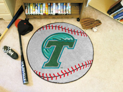 27" Round Tulane Green Wave Baseball Mat