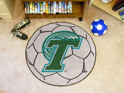 27" Round Tulane Green Wave Soccer Mat