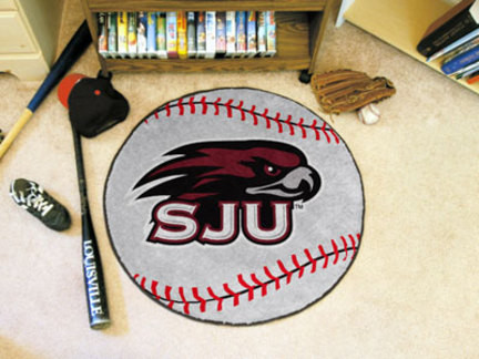 27" Round St. Joseph's Hawks Baseball Mat