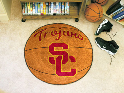27" Round USC Trojans Basketball Mat