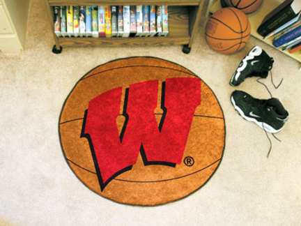 Wisconsin Badgers "W" 27" Round Basketball Mat