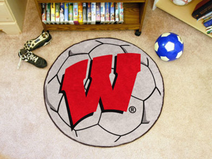 Wisconsin Badgers "W" 27" Round Soccer Mat