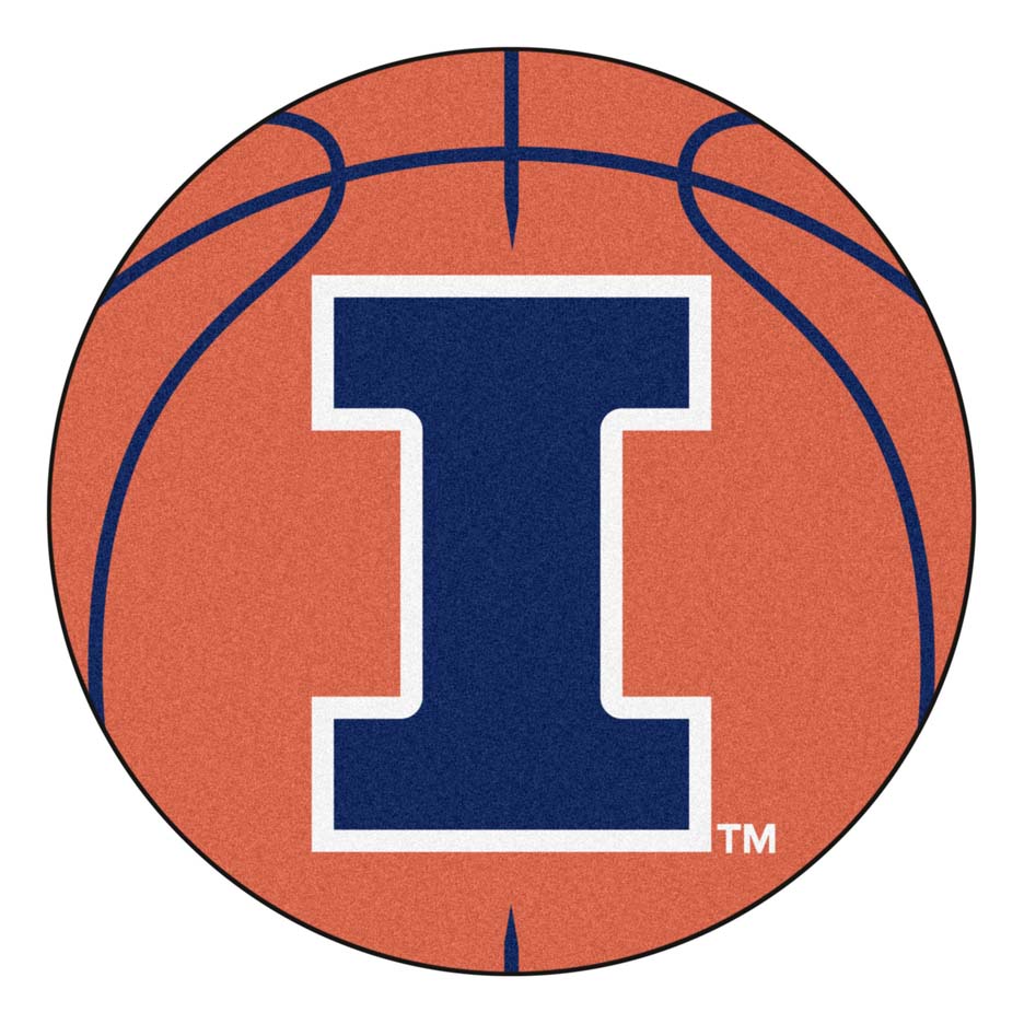 27" Round Illinois Fighting Illini Basketball Mat